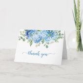 Carte De Remerciements Baby Shower Hydrangea Bleu (Devant)