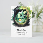 Carte De Remerciements Baby shower Imaginaire Dragon (Debout devant)