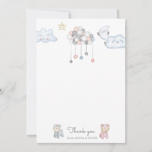 Carte De Remerciements Baby shower Jouets Pastel Plush (Devant)