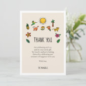 Carte De Remerciements Baby shower jungle tropicale mignon (Debout devant)