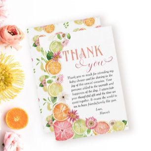 Carte De Remerciements Baby Shower Little Cutie en route 