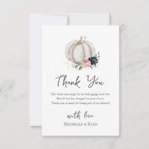 Carte De Remerciements Baby Shower Little Pumpkin Est Sur Le Chemin
