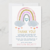 Carte De Remerciements Baby shower Little Rainbow (Devant)