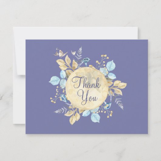 Carte De Remerciements Baby Shower Lune Fantaisiste Lavande Violet (Devant)