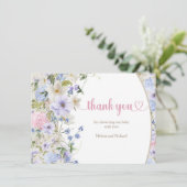 Carte De Remerciements Baby shower luxueux boho Spring Fleur sauvage (Debout devant)