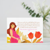 Carte De Remerciements Baby shower maman enceinte (Debout devant)