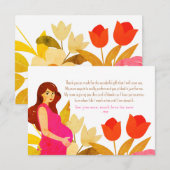 Carte De Remerciements Baby shower maman enceinte (Devant / Derrière)