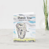 Carte De Remerciements baby shower maman et bébé éléphant (Devant)