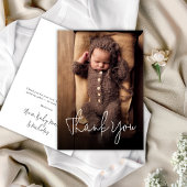 Carte De Remerciements Baby shower manuscrit moderne photo