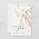 Carte De Remerciements Baby Shower Mariage au Ruban Blanc (Devant)