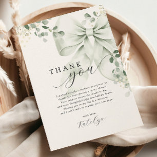 Carte De Remerciements Baby Shower Mariage avec feuillage 