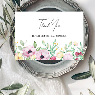 Carte De Remerciements Baby Shower Mariage Floral Rose