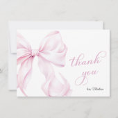 Carte De Remerciements Baby shower mignon à cou rose (Devant)