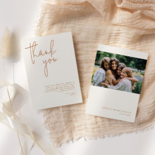Carte De Remerciements Baby Shower Minimaliste Beige