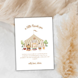 Carte De Remerciements Baby shower minimaliste Boho Magique Safari Cirque