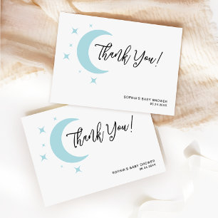 Carte De Remerciements Baby shower minimaliste de lune et d'étoiles