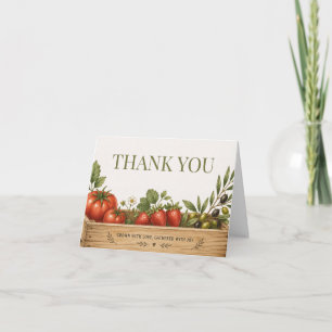 Carte De Remerciements Baby-Shower Minimaliste Marché de Producteurs