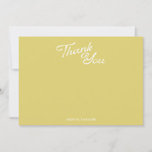 Carte De Remerciements Baby Shower Minimaliste Moderne Jaune Écriture Rét