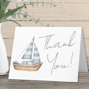 Carte De Remerciements Baby-shower minimaliste sur le thème de la mer