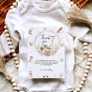 Carte De Remerciements Baby Shower Mixte Boho Girafe & Jouets
