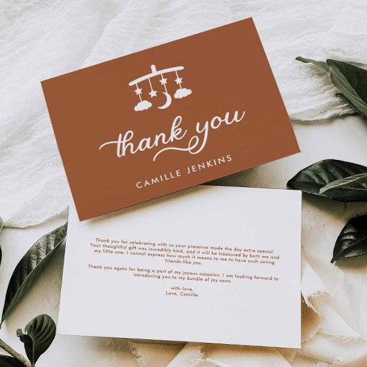 Carte De Remerciements Baby shower moderne