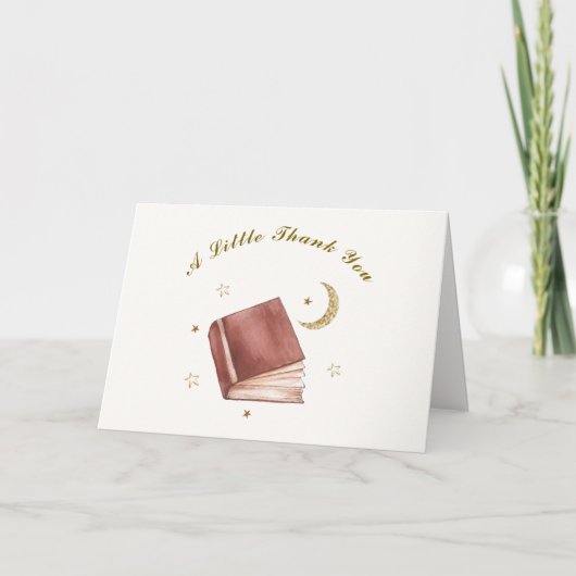Carte De Remerciements Baby shower moderne Boho Book Moon Star (Devant)