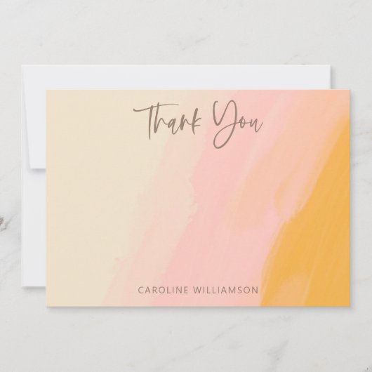 Carte De Remerciements Baby shower moderne Boho rose jaune mignon Script (Devant)