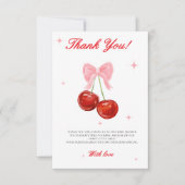 Carte De Remerciements Baby shower moderne cerise (Devant)