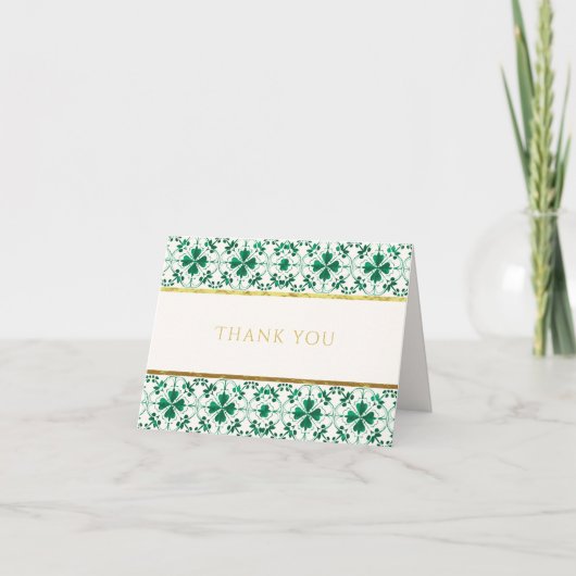 Carte De Remerciements Baby shower moderne chic et vert St. Patrick's Day (Devant)