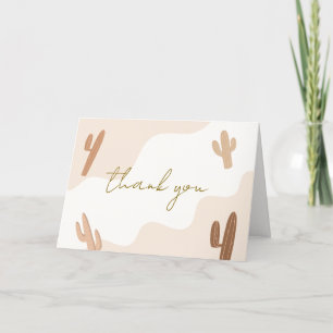 Carte De Remerciements Baby shower moderne de Boho Cactus neutre par sexe