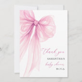 Carte De Remerciements Baby shower moderne de la boue rose (Devant)