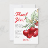 Carte De Remerciements Baby shower moderne Red Cherry (Devant)