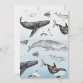 Carte De Remerciements Baby Shower Moderne Rustique Océan Vertical (Dos)