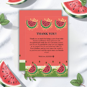 Carte De Remerciements Baby shower moderne Watermelon