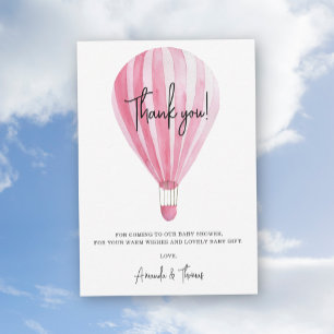 Carte De Remerciements Baby-shower montgolfière