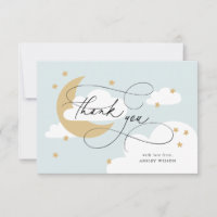 Baby shower Moon et Stars Blue Script