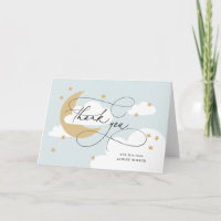 Baby shower Moon et Stars Blue Script