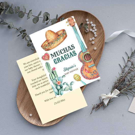 Carte De Remerciements Baby shower muchacho de fêtes mexicaines