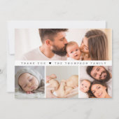 Carte De Remerciements Baby shower Multi Photos Simple (Devant)