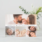 Carte De Remerciements Baby shower Multi Photos Simple (Debout devant)