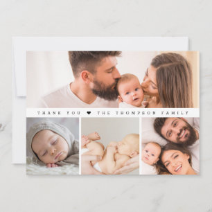 Carte De Remerciements Baby shower Multi Photos Simple
