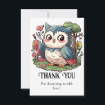 Carte De Remerciements Baby shower mystique de la chouette<br><div class="desc">Express tes remerciements sincères avec nos Cartes de Remerciements pour le Baby shower Mystical Cute Owl. Avec des modèles de choux mignons et mystiques, ces cartes ajoutent une touche enchanteresse à votre gratitude. Faites savoir à vos invités combien vous appréciez leur présence et leurs cadeaux avec ces notes de remerciement...</div>