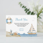 Carte De Remerciements Baby shower Nautical Boy (Debout devant)