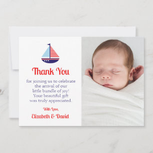 Carte De Remerciements Baby shower nautique