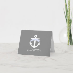 Carte De Remerciements Baby shower nautique Ancre lavande