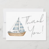 Carte De Remerciements Baby shower nautique minimal (Devant)