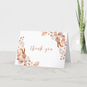 Carte De Remerciements Baby shower Neutral Little Fleur sauvage Boho