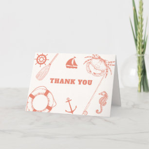 Carte De Remerciements Baby shower Neutral moderne nautique de pêche garç