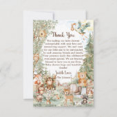 Carte De Remerciements Baby shower Neutre forestier (Devant)