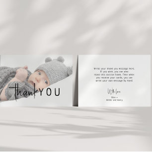 Carte De Remerciements Baby shower Neutre Moderne Simple Photo Plat